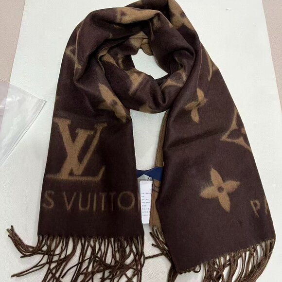 Louis Vuitton Dark Brown Monogram Scarf - Picture 1 of 6